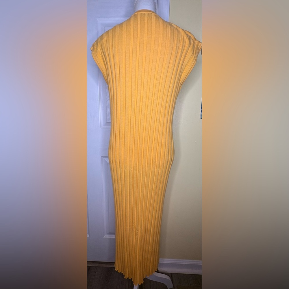 Rails Yellow Ribbed Midi Dress - Picture 4 of 5